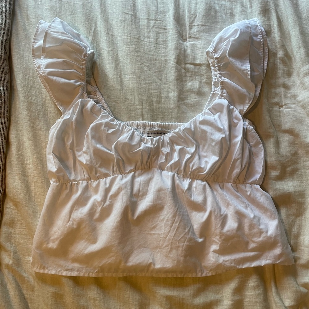 Abercrombie ruffle poplin top